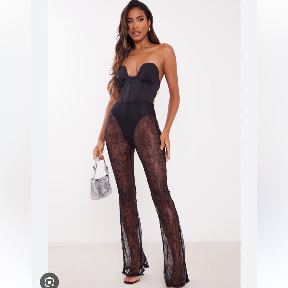 Women’s Corset Sheer Lace Jumpsuit